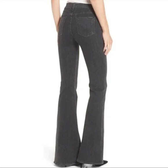Hudson Bullocks High Waist Lace Up Flare Jeans Faded Black 31 - Picture 2 of 9